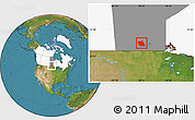 Satellite Location Map of Division No.  9, highlighted country, highlighted parent region
