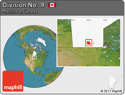 Satellite Location Map of Division No.  9, highlighted parent region