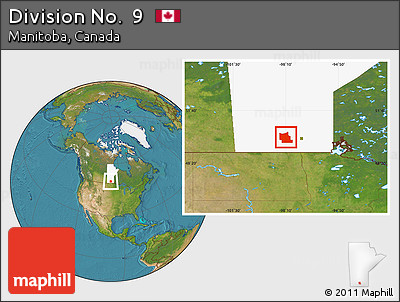 Satellite Location Map of Division No.  9, highlighted parent region