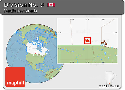 Savanna Style Location Map of Division No.  9, highlighted country
