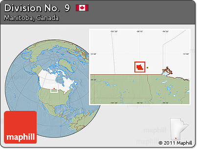 Savanna Style Location Map of Division No.  9, highlighted country, hill shading