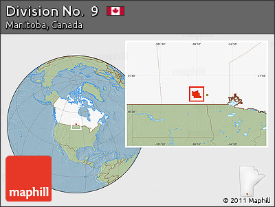 Savanna Style Location Map of Division No.  9, highlighted country, hill shading
