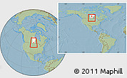 Savanna Style Location Map of Division No.  9, highlighted parent region, within the entire country, hill shading