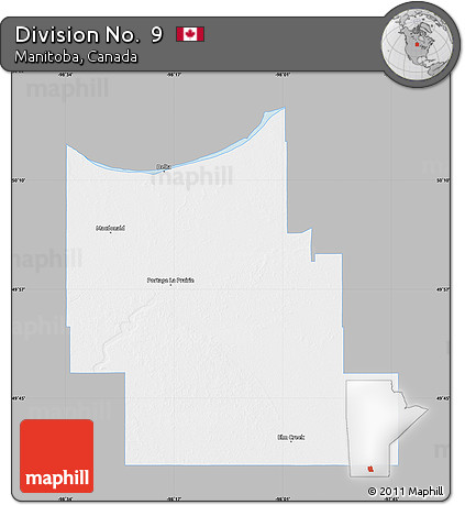 Gray Map of Division No.  9, single color outside