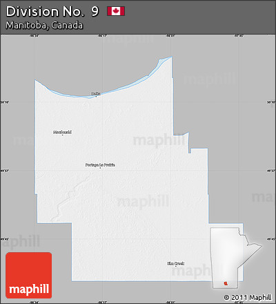 Gray Map of Division No.  9, single color outside