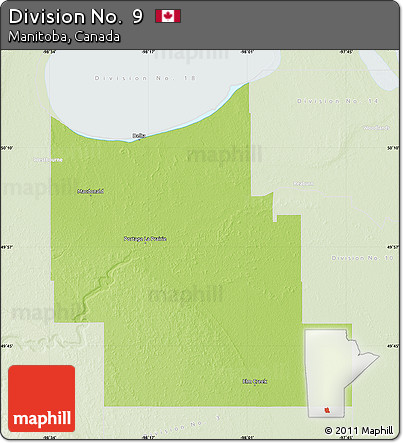 Physical Map of Division No.  9, lighten
