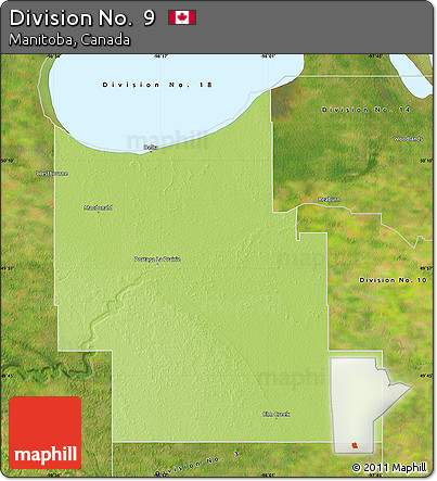Physical Map of Division No.  9, satellite outside
