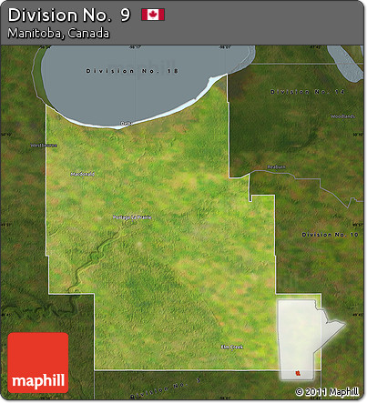 Satellite Map of Division No.  9, darken