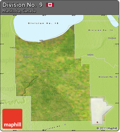Satellite Map of Division No.  9, physical outside