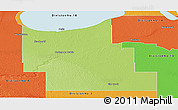 Physical Panoramic Map of Division No.  9, political outside