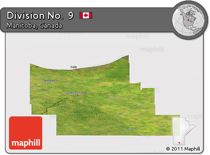 Satellite Panoramic Map of Division No.  9, cropped outside