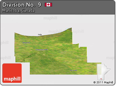 Satellite Panoramic Map of Division No.  9, cropped outside