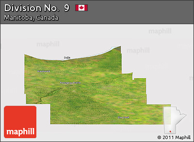 Satellite Panoramic Map of Division No.  9, cropped outside