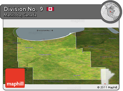Satellite Panoramic Map of Division No.  9, darken