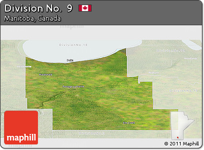 Satellite Panoramic Map of Division No.  9, lighten