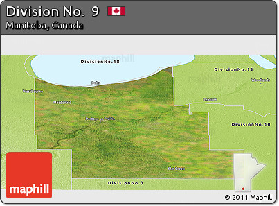 Satellite Panoramic Map of Division No.  9, physical outside