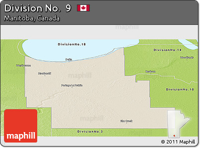 Shaded Relief Panoramic Map of Division No.  9, physical outside