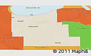 Shaded Relief Panoramic Map of Division No.  9, political outside