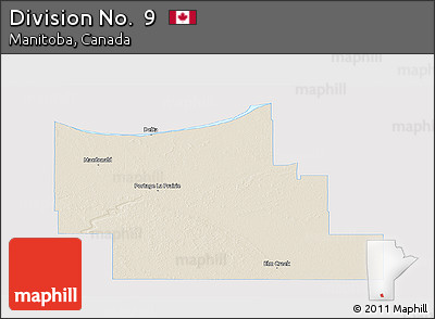 Shaded Relief Panoramic Map of Division No.  9, single color outside