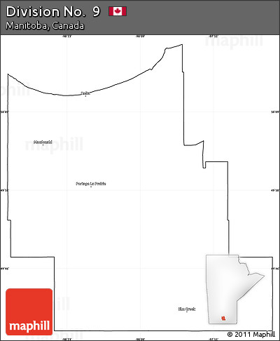 Blank Simple Map of Division No.  9, cropped outside