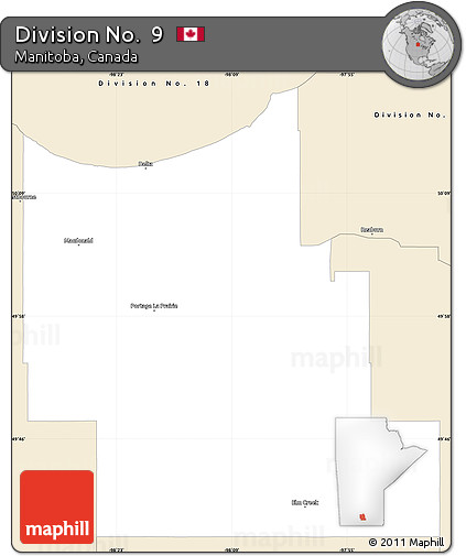 Classic Style Simple Map of Division No.  9
