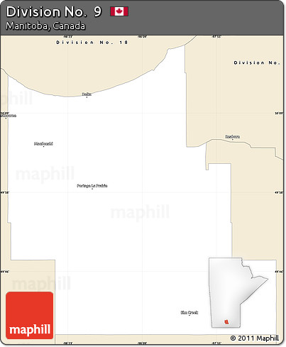 Classic Style Simple Map of Division No.  9