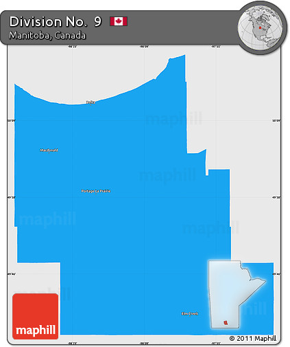 Political Simple Map of Division No.  9, single color outside