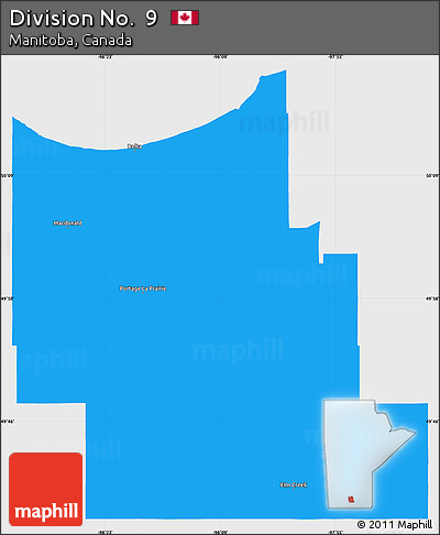 Political Simple Map of Division No.  9, single color outside