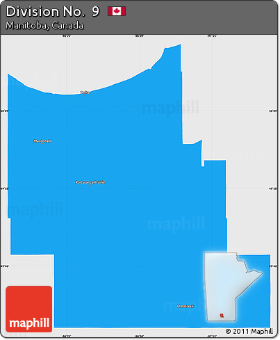 Political Simple Map of Division No.  9, single color outside