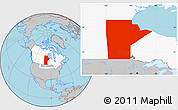 Gray Location Map of Manitoba, highlighted country