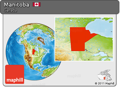 Physical Location Map of Manitoba