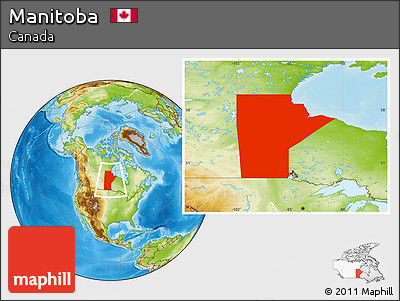 Physical Location Map of Manitoba