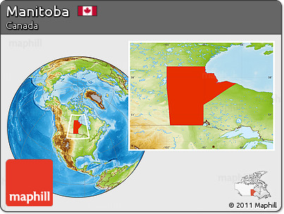 Physical Location Map of Manitoba