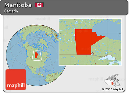 Savanna Style Location Map of Manitoba