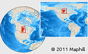Shaded Relief Location Map of Manitoba, within the entire country