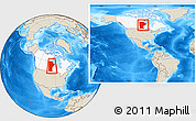 Shaded Relief Location Map of Manitoba, highlighted country, within the entire country