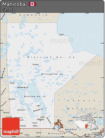 Classic Style Map of Manitoba