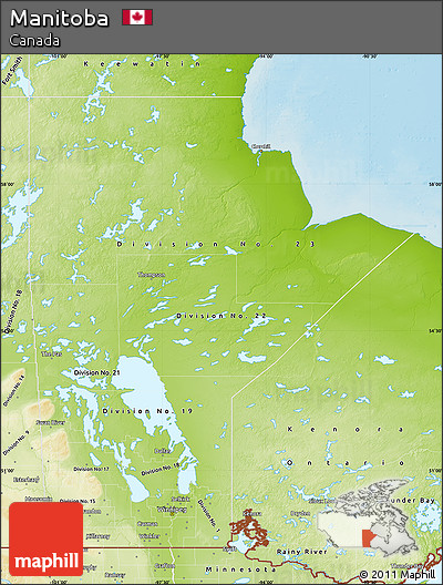 Physical Map of Manitoba