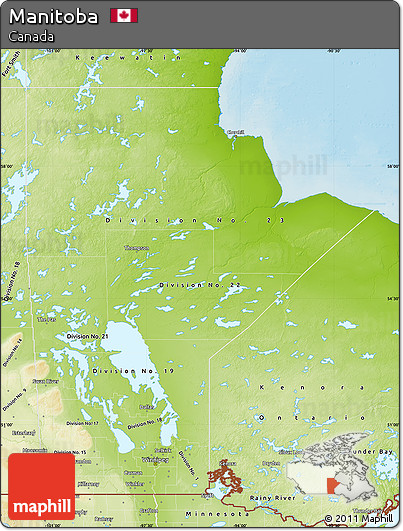 Physical Map of Manitoba