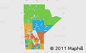 Political Map of Manitoba, cropped outside