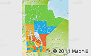 Political Map of Manitoba, physical outside