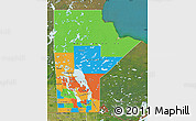 Political Map of Manitoba, satellite outside