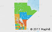 Political Map of Manitoba, single color outside