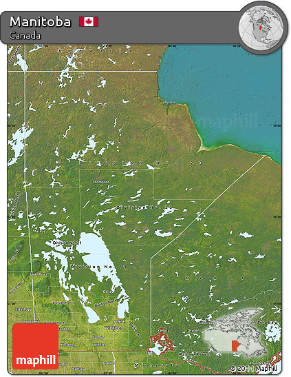 Satellite Map of Manitoba