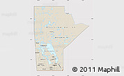Shaded Relief Map of Manitoba, cropped outside
