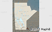 Shaded Relief Map of Manitoba, darken