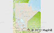 Shaded Relief Map of Manitoba, physical outside