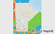 Shaded Relief Map of Manitoba, political outside