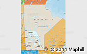 Shaded Relief Map of Manitoba, political shades outside