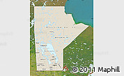 Shaded Relief Map of Manitoba, satellite outside